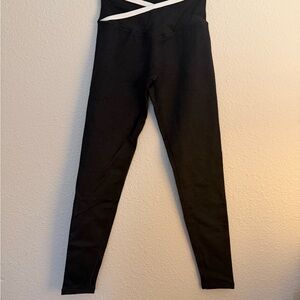 BuffBunny Black Leggings with White Detail